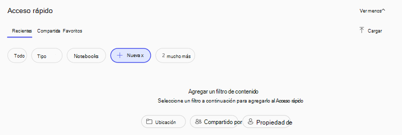 captura de pantalla de filtros adicionales en los resultados de búsqueda de la aplicación M365 Copilot