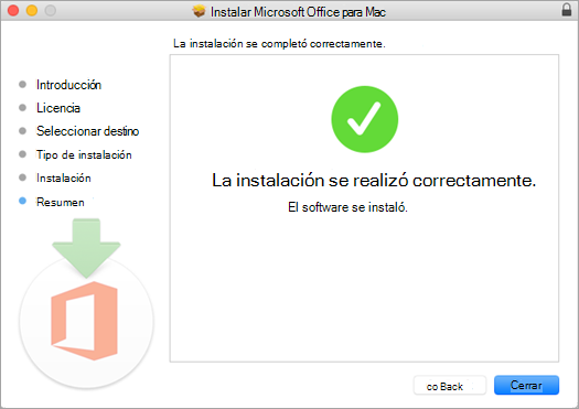 Muestra la última página del proceso de instalación, lo que indica que se realizó correctamente.
