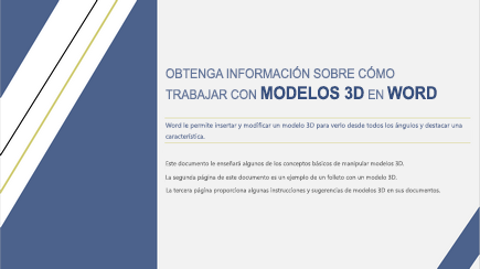 Captura de pantalla de una plantilla de Word 3D