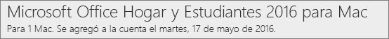Aparece la versión para Mac de Office 2016 en Office.com/myaccount
