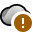 Icono de nube de OneDrive con un círculo de advertencia marrón