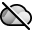 Icono de nube de OneDrive con una línea a través de él.