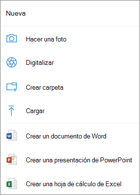 Cargar en OneDrive