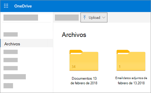Cargar archivos o imágenes en OneDrive