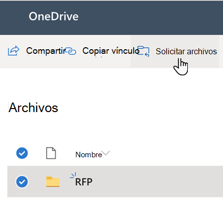 UI de archivos de solicitud