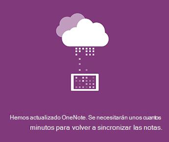 Pantalla de sincronización en OneNote para Android