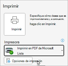 Opciones clásicas de impresión de archivos de Outlook