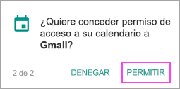 Permitir calendario