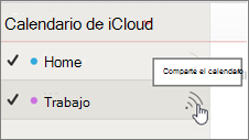 Icono Compartir calendario en iCloud