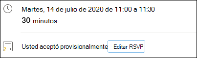 Editar RSVP del evento.
