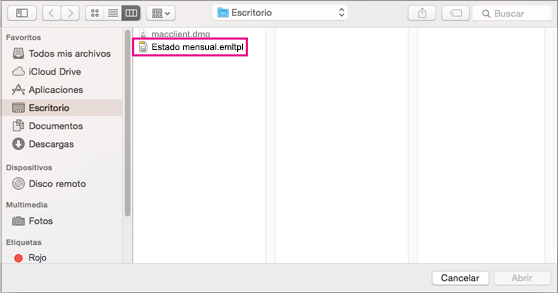Elegir la plantilla de correo electrónico que quiere usar