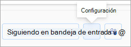 Captura de pantalla del icono de configuración de Grupos seleccionado.