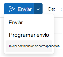 Seleccione Enviar > iniciar combinación de correspondencia