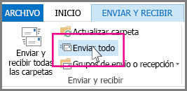 Captura de pantalla del botón Enviar a todos en Outlook 2013.