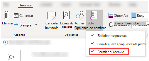 Usar la barra de herramientas de la reunión para bloquear el reenvío
