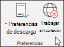 Seleccionar Trabajar sin conexión