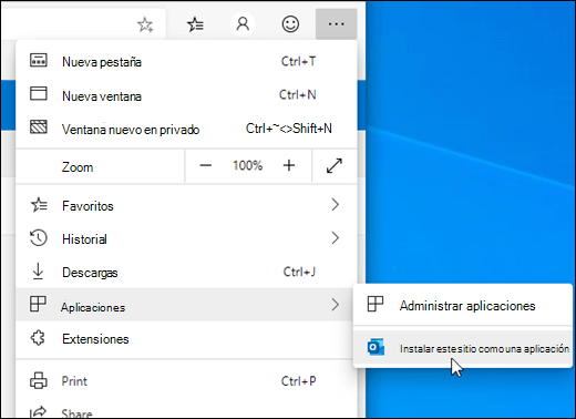Instalar este sitio como una aplicación