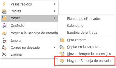 Mover a Bandeja de entrada