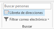 La libreta de direcciones se encuentra en el lado derecho de la pestaña Inicio.