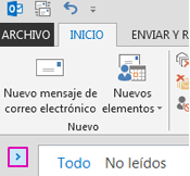 Haga clic en la flecha para expandir el panel de carpetas.