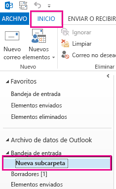 Se crea la subcarpeta.
