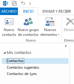 En Mis contactos, haga clic con el botón derecho en la carpeta Contactos.