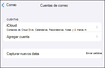 Aplicación de correo móvil de Outlook agregar cuenta en iOS