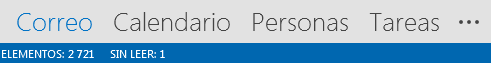 La pestaña Contactos se encuentra en la parte inferior de la pantalla de Outlook.
