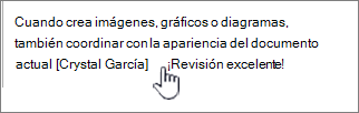 Agregar comentarios en línea a un mensaje