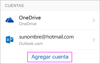 Pulse Agregar cuenta