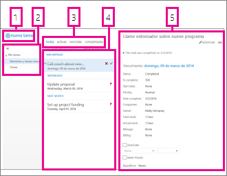 Tareas en Outlook Online