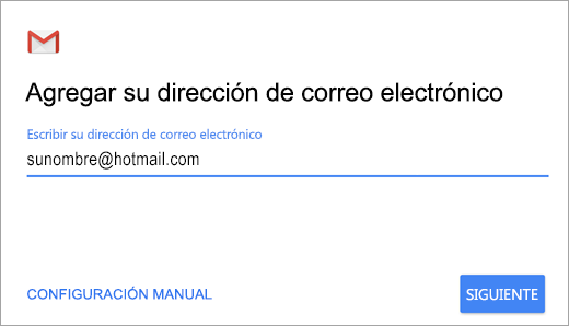Agregar su dirección de correo electrónico