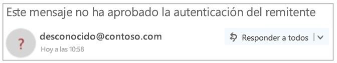 Remitente sin autenticar en Outlook
