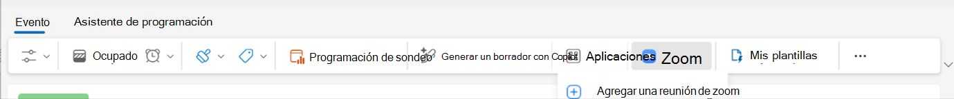 Captura de pantalla que muestra las opciones del proveedor de reuniones para proveedores de reuniones en línea de terceros