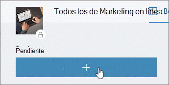 Seleccione el signo más para agregar una tarea