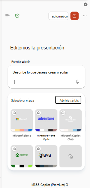 managebrandkits punto de entrada en PowerPoint.