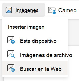 Insertar imágenes desde La búsqueda en la Web en PowerPoint para la Web