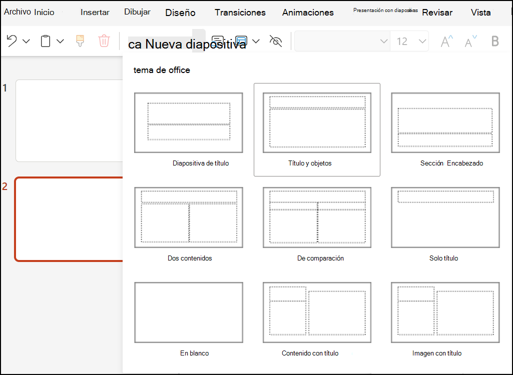 Diseños de diapositiva en La