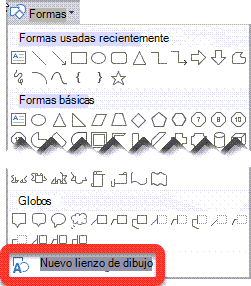 Seleccionar Lienzo de dibujo