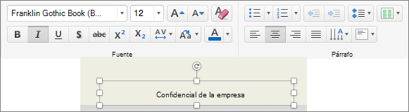 Edición de formato de pie de página