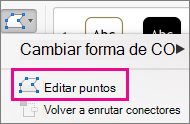 Botón Editar puntos en el menú Editar forma