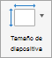 Muestra el botón Tamaño de diapositiva