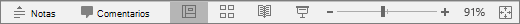 Muestra los botones de vista en la parte inferior de la pantalla en PowerPoint.