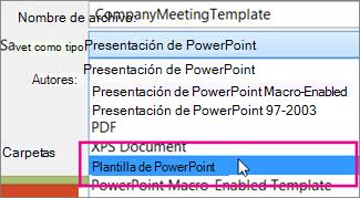 Guardar como plantilla de PowerPoint
