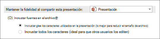Incrustar fuentes en el archivo