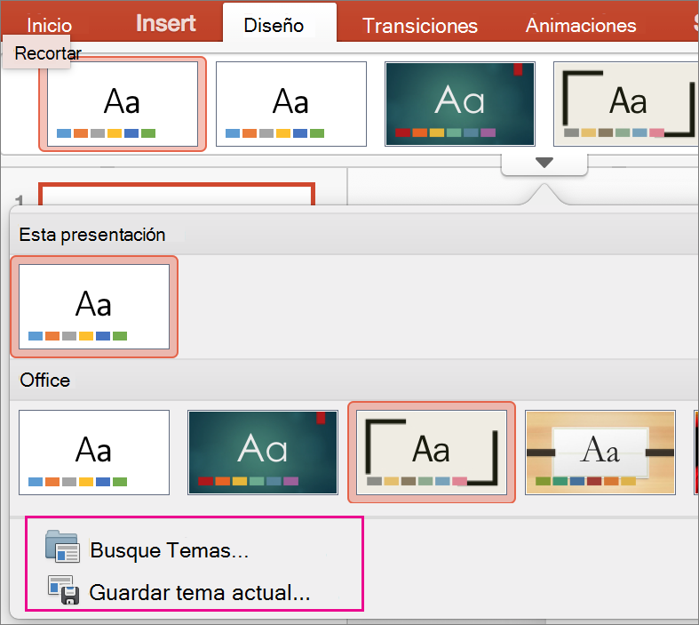 Guardar el tema en PPT para Mac