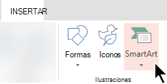 En la pestaña Insertar, seleccione SmartArt