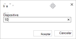 Introducir el número de diapositiva