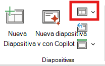 Captura de pantalla del diseño Diapositiva.