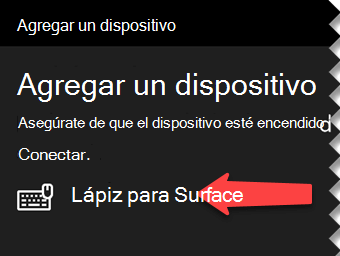 Seleccione el lápiz digital para indicar a Windows que quiere conectarlo con su PC mediante Bluetooth.
